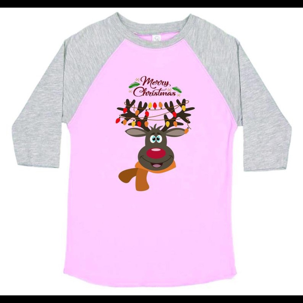 Custom Name added Merry Christmas Reindeer Kids